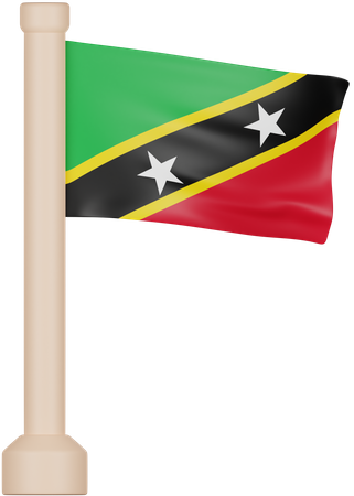 Saint Kitts and Nevis Flag  3D Icon