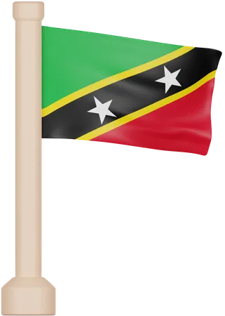 Saint Kitts and Nevis Flag  3D Icon