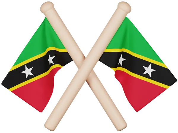 Saint Kitts and Nevis Flag  3D Icon