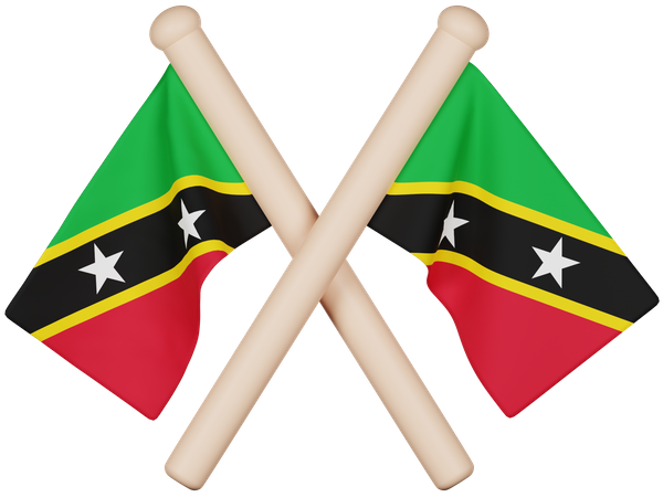 Saint Kitts and Nevis Flag  3D Icon