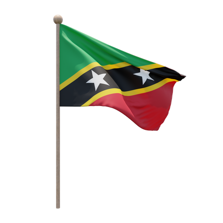 Saint Kitts and Nevis Flagpole 3D Icon