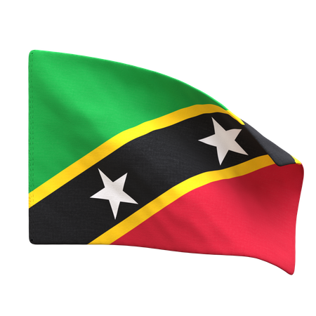 Saint Kitts & Nevis Flag  3D Icon