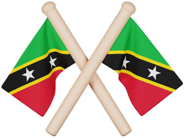 Flagge von St. Kitts und Nevis  3D Icon