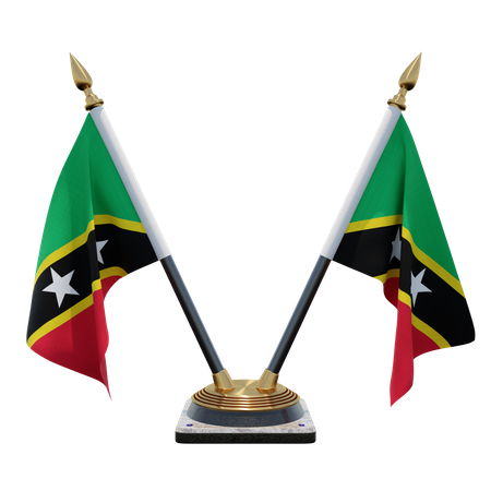 Soporte de bandera de escritorio doble de Saint Kitts y Nevis  3D Flag