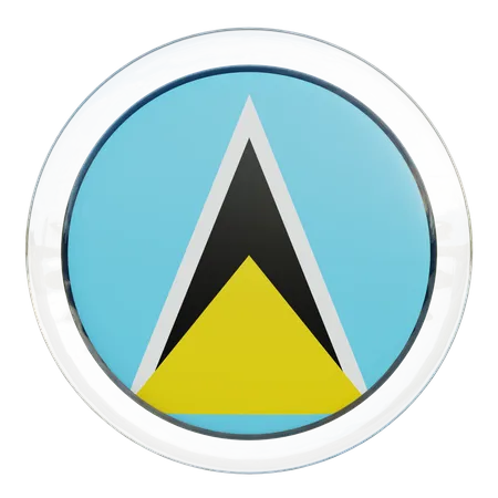 Saint Lucia Round Flag  3D Icon