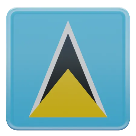 Saint Lucia Square Flag  3D Icon