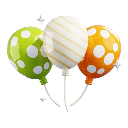 Saint Patrick Balloons With Stars  3D Icon