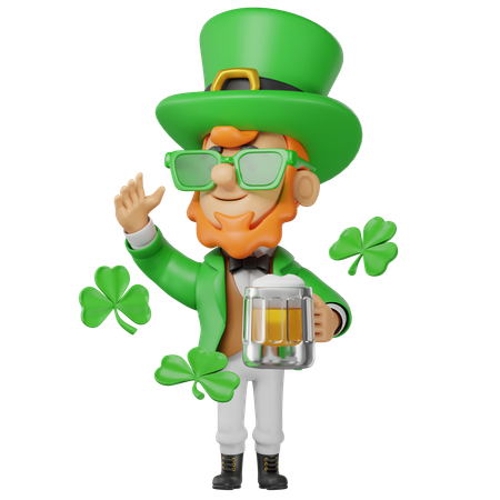Saint Patrick Character  3D Illustration