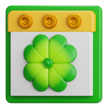 Saint Patrick Day Calendar  3D Icon