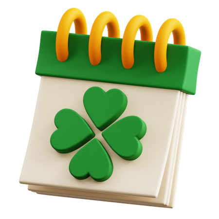 Kalender zum St. Patrick's Day  3D Icon