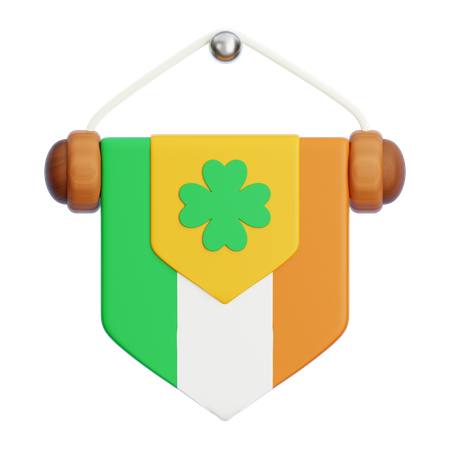 Saint Patrick Flag Decoration  3D Icon