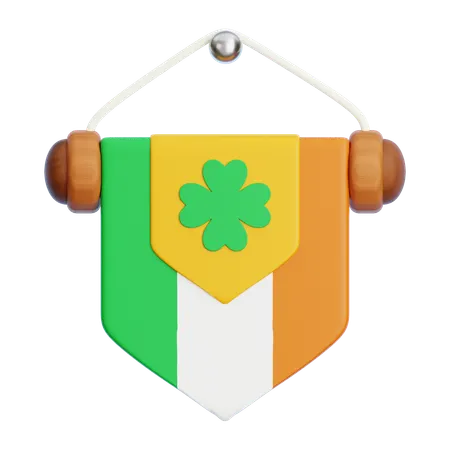 Saint Patrick Flag Decoration  3D Icon