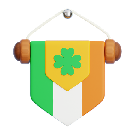 Saint Patrick Flag Decoration  3D Icon