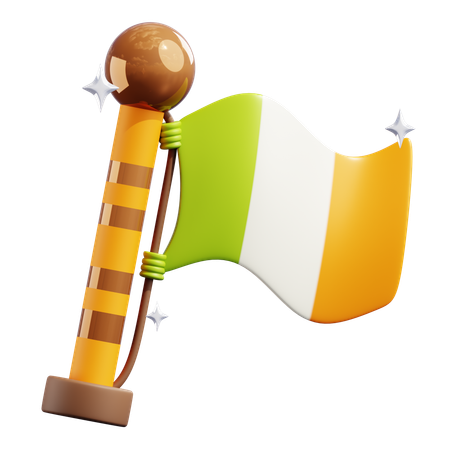 Saint Patrick Flag With Stars  3D Icon