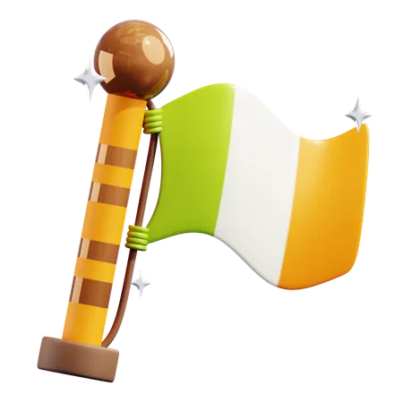 Saint Patrick Flag With Stars  3D Icon