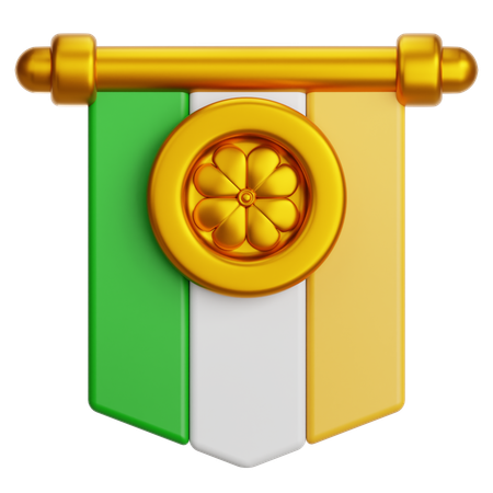 St. Patrick's Day Flagge  3D Icon