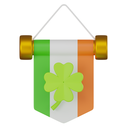 St. Patrick's Day Flagge  3D Icon