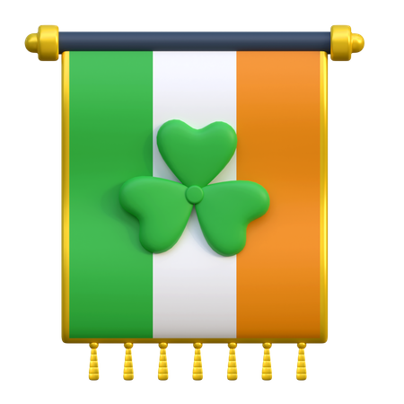 St. Patrick's Day Flagge  3D Icon