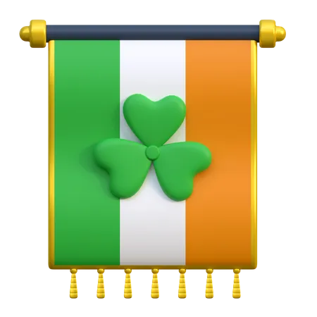 St. Patrick's Day Flagge  3D Icon