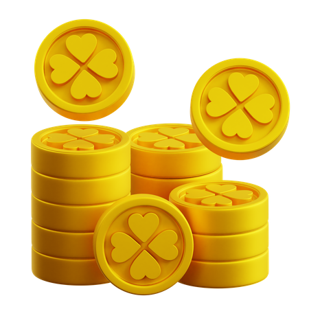 Saint Patrick Gold Coins  3D Icon