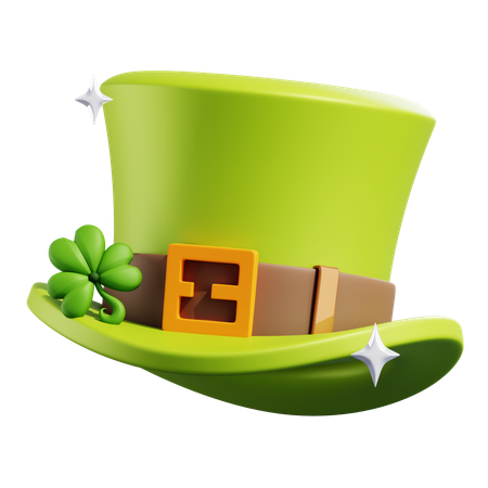 Saint Patrick Hat With Stars  3D Icon