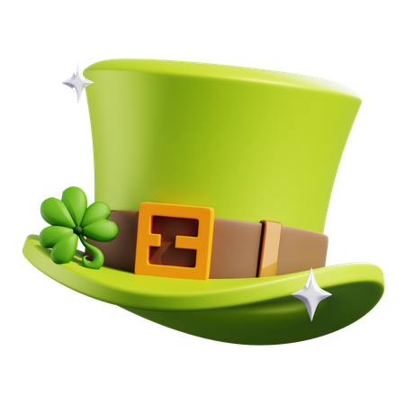 Saint Patrick Hat With Stars  3D Icon