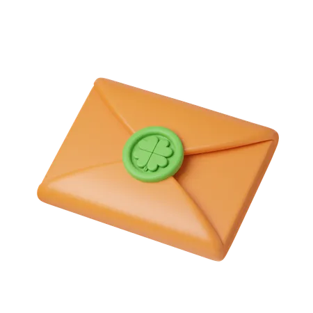 Envelop Letters Clover Saint Patrick S Day Holiday Festival 3 D Icon Set Illustration 3D Icon