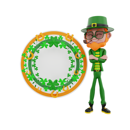 Saint Patrick standing with dish  3D Illustration