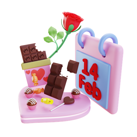 Saint Valentin  3D Illustration