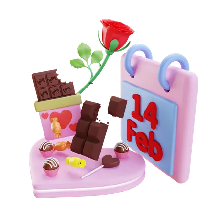 Saint Valentin  3D Illustration