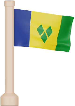Saint Vincent and the Grenadines Flag  3D Icon