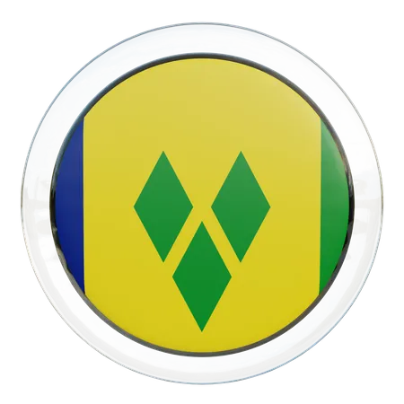 Saint Vincent and the Grenadines Round Flag  3D Icon