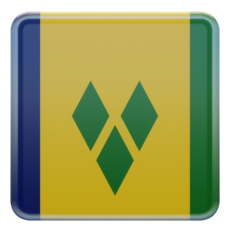 Saint Vincent and the Grenadines Square Flag 3D Icon