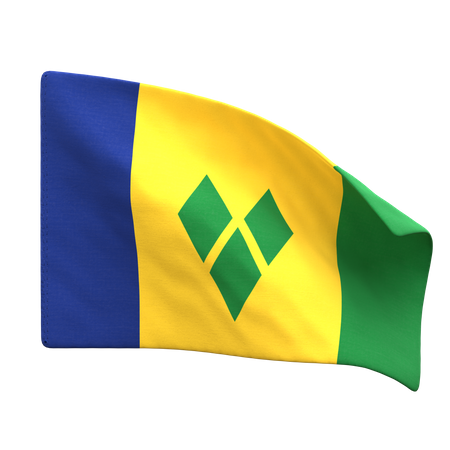 Saint Vincent & Grenadines Flag 3D Icon