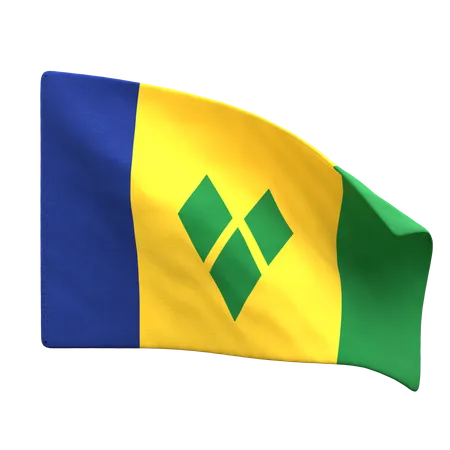 Saint Vincent & Grenadines Flag 3D Icon