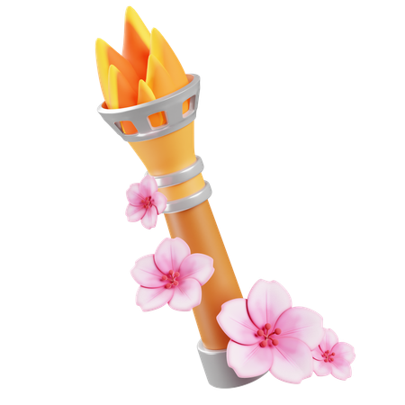 사쿠라 축제 횃불  3D Icon