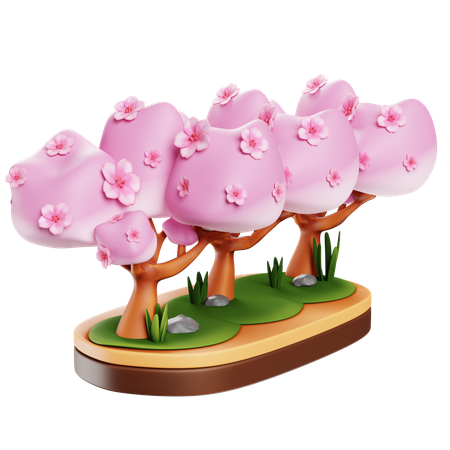 Sakura Flowers by the Roadside  3D Icon