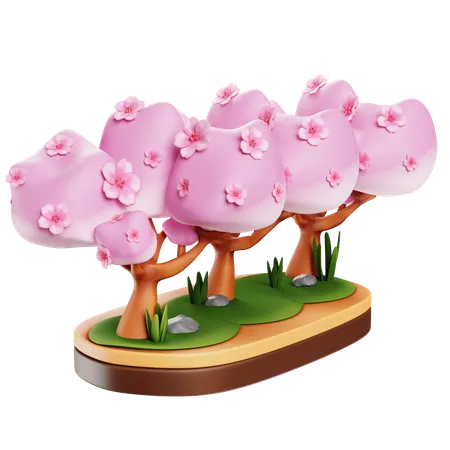 Sakura Flowers by the Roadside  3D Icon