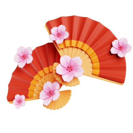 Sakura Hand Fan  3D Icon