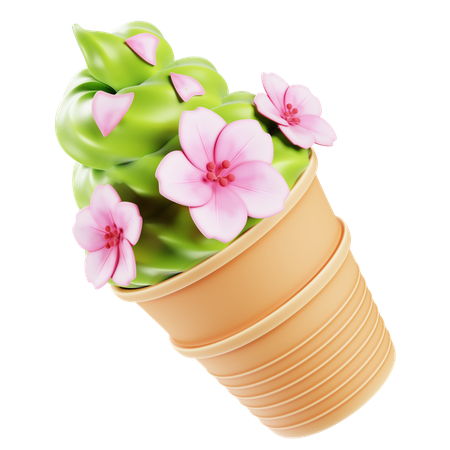 사쿠라 아이스크림  3D Icon