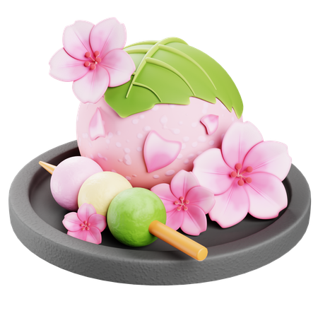 사쿠라 모치  3D Icon