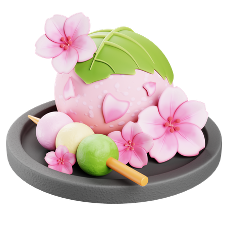 Sakura Mochi  3D Icon