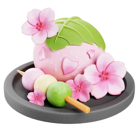 Sakura Mochi  3D Icon