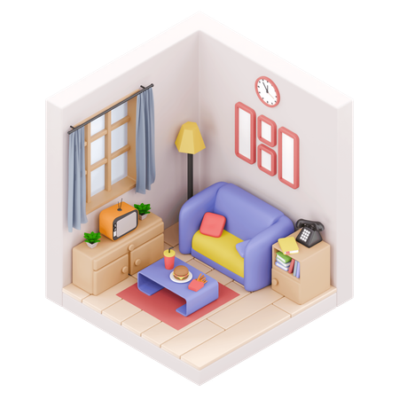 Sala de estar  3D Illustration