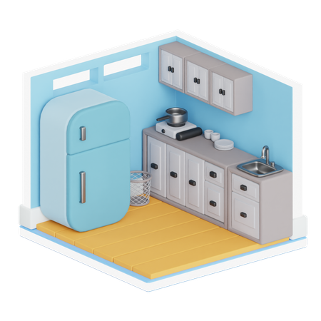 Cozinha  3D Illustration