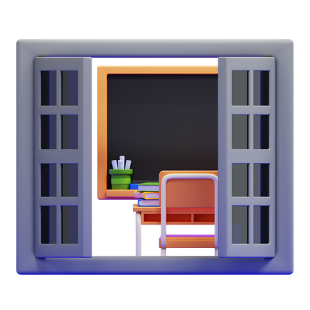Janela da sala de aula  3D Icon