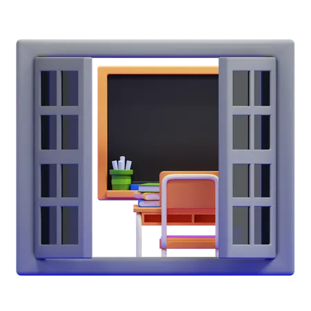 Janela da sala de aula  3D Icon
