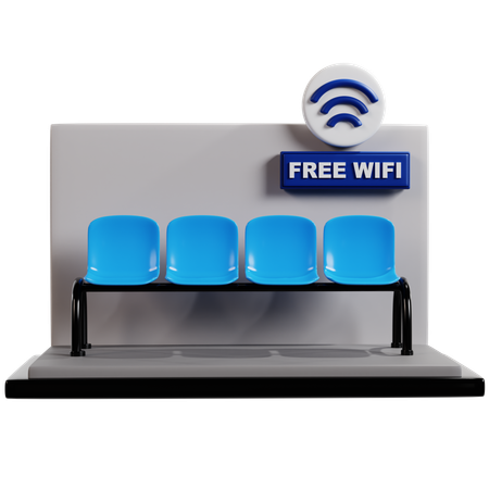 Sala de espera com wifi grátis  3D Icon