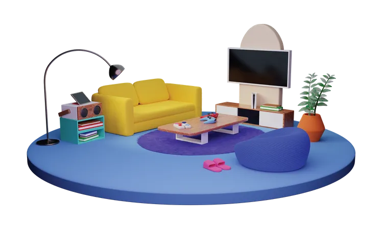 Sala de estar  3D Illustration