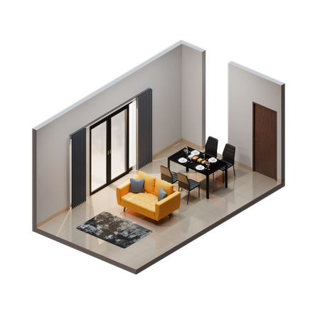 Sala de jantar  3D Icon